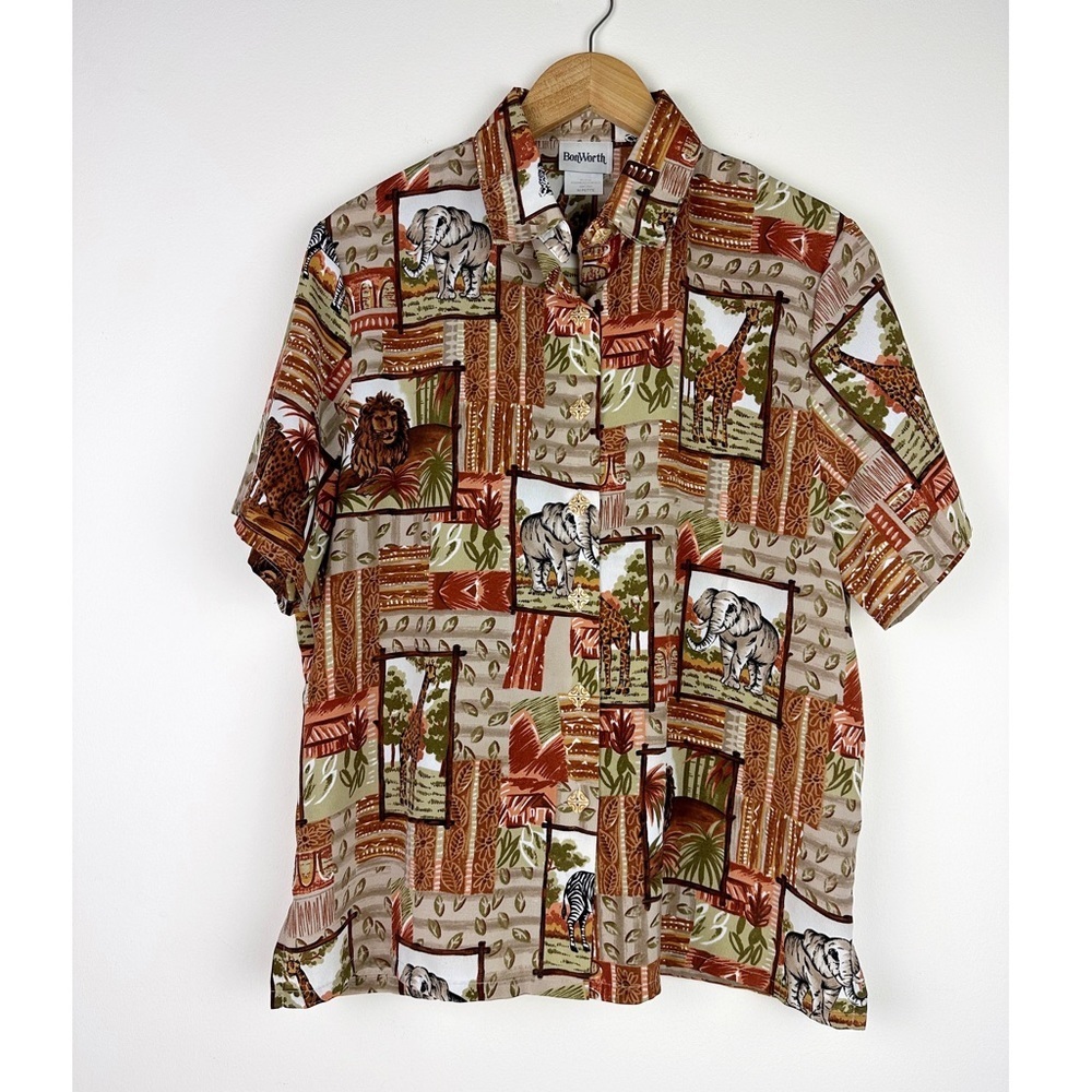 Vintage Patchwork Jungle Safari Blouse